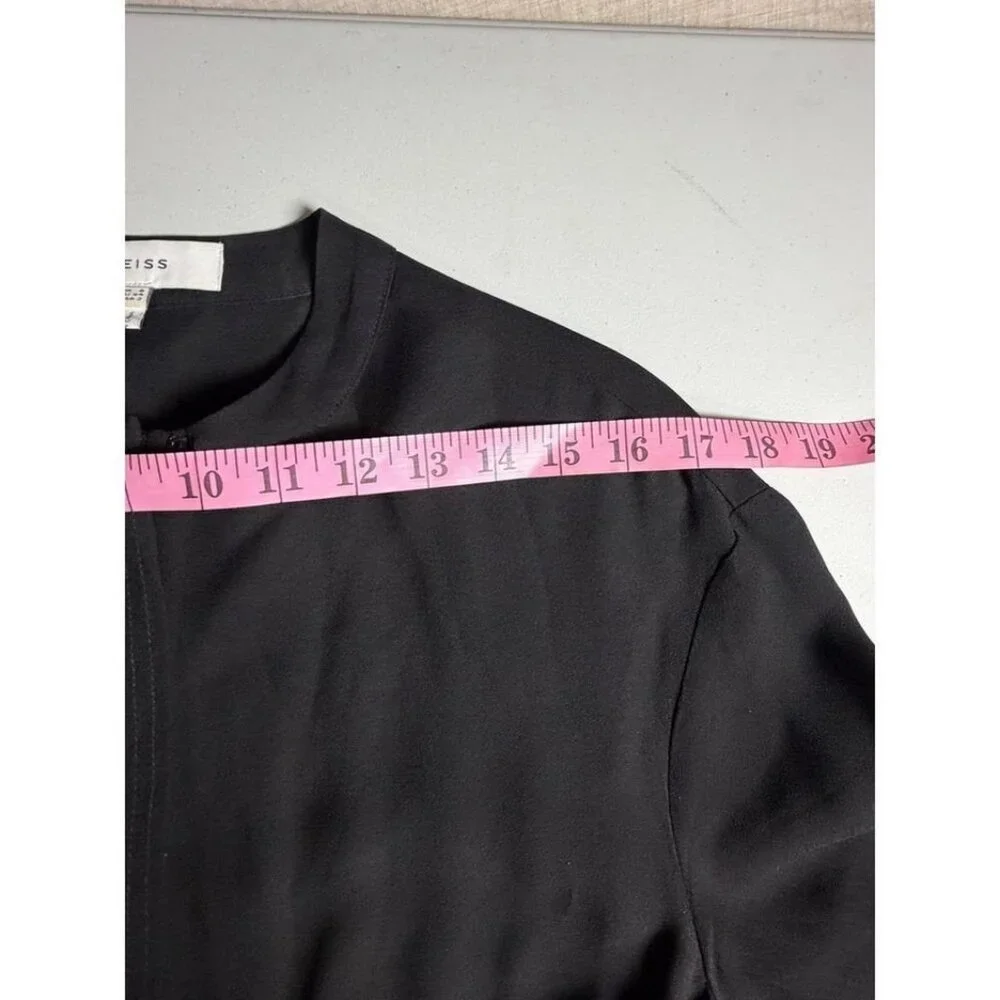 REISS Black Wide Leg Jumpsuit Belted Mock Neck Tailored Size US 2 - Picture 4 of 8